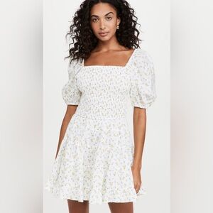 Rahi Molly Smocked Mini Dress Citron Print S (Shopbop)